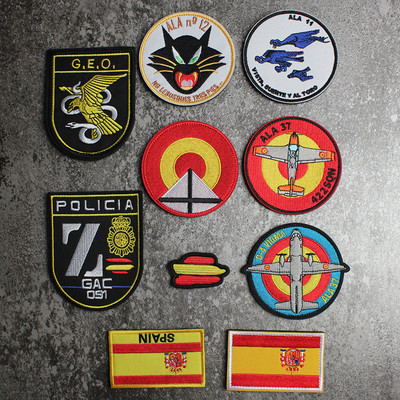 精品3D刺绣西班牙魔术贴臂章