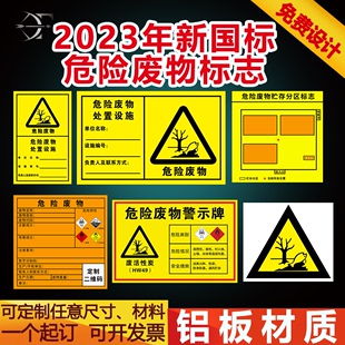 危废标识牌新版 国标贮存场所分区危险废物储存处置利用设施2023年