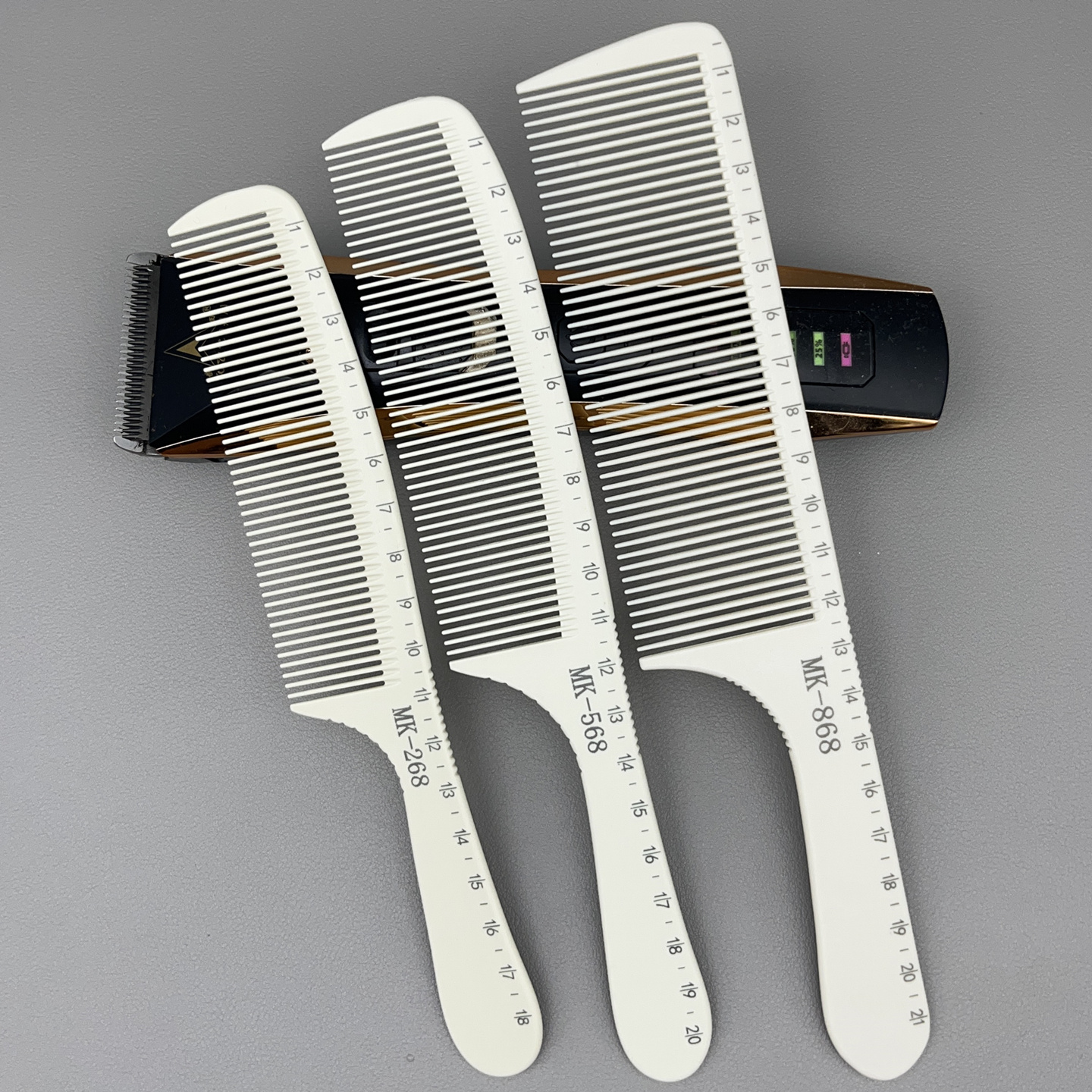发廊专用业美发型师剪发梳子理发店超薄型男士刻度大平头梳苹果梳