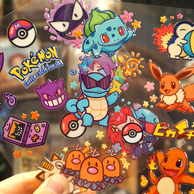 原创宝可梦杰尼龟UV转印贴防水