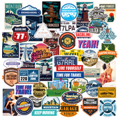 日默瓦旅行贴纸防水行李箱贴纸欧美城市复古潮牌个性 滑板贴画46枚