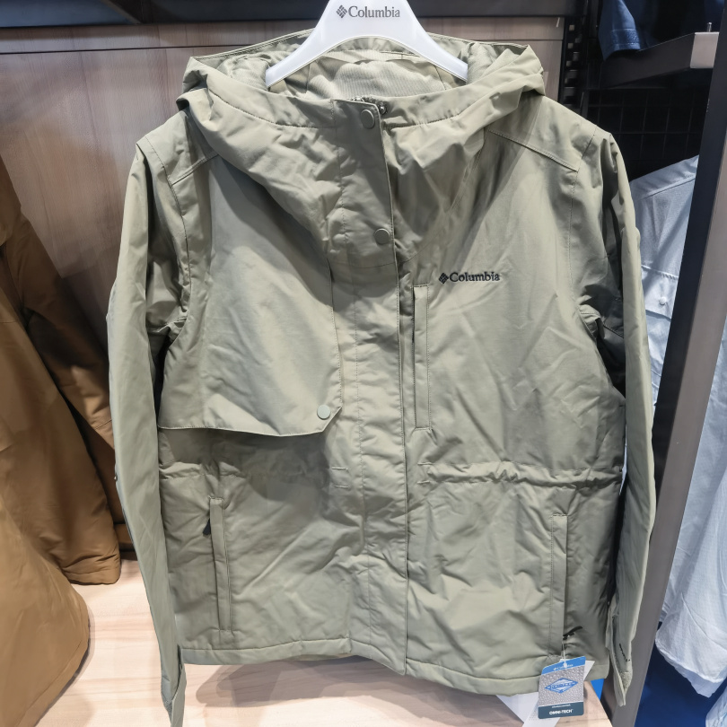 哥伦比亚防水连帽加棉冲锋衣