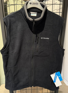 哥伦比亚2025秋冬Columbia男士户外抓绒立领马甲背心外套AE1056