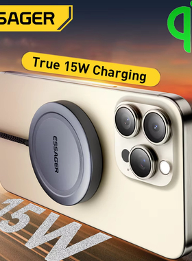 Essager Ture 15W Magnetic Qi2 Wireless Charger for iPhone 15 Pro Max Samsung S23 Fast Charging