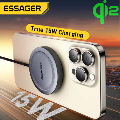 Essager Ture 15W Magnetic Qi2 Wireless Charger for iPhone 15 Pro Max Samsung S23 Fast Charging