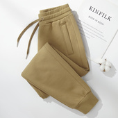 裤 春季 子宽松束脚休闲裤 女春秋款 卡其色卫裤 纯棉运动裤 女2024新款