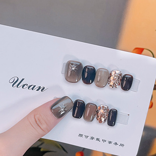 【摩卡】巧克猫眼秋冬限定款纯手工穿戴甲