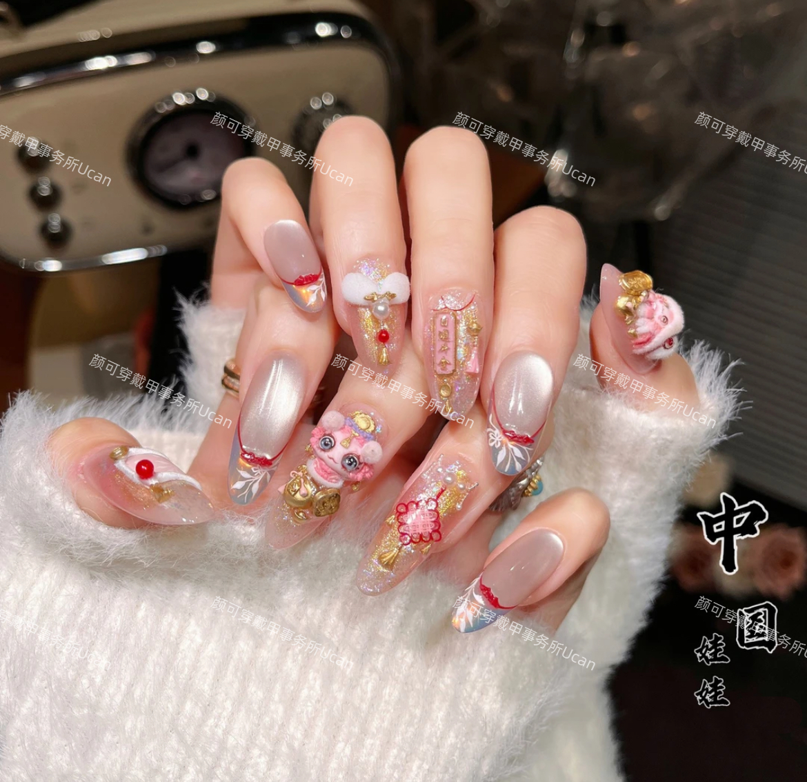 【中国娃娃】福宝立体手绘雕花设计师款纯手工穿戴甲