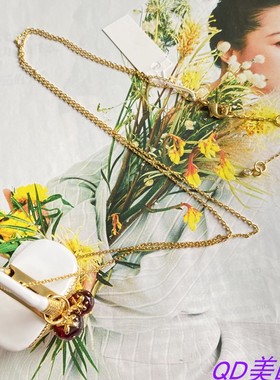 田园风复古优雅气质草莓小篮子水果长款项链 饰品女