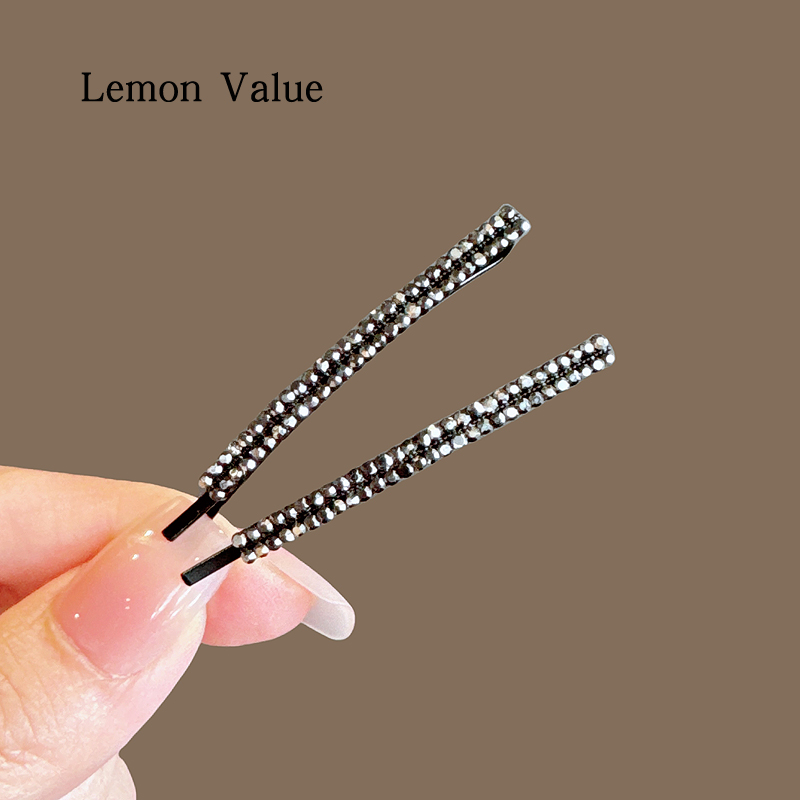 Lemon Value简约一字夹日韩气质少女发夹水钻刘海侧边夹碎发发卡