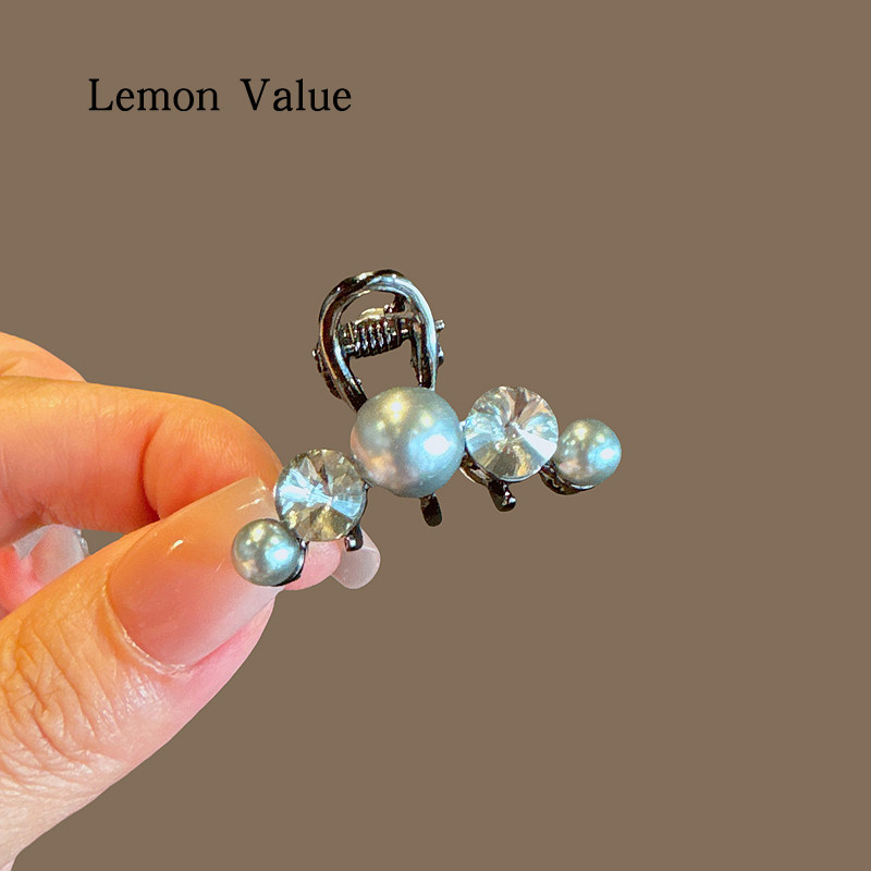 Lemon Value高级感珍珠钻抓夹公主头小号发夹女侧边家发卡新款夹