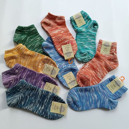 日单粗线男船袜客供面料精美刺绣