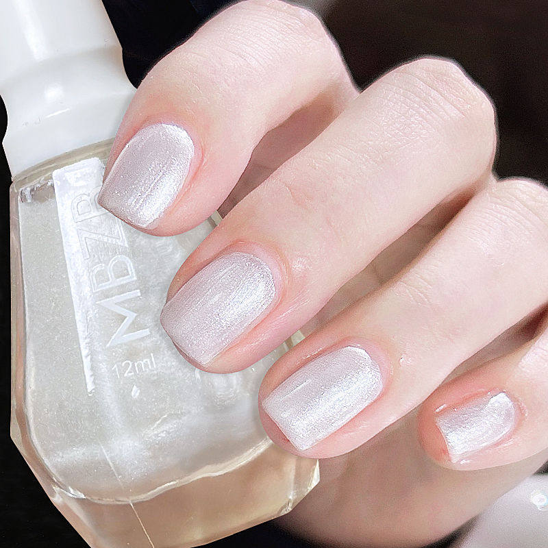 细闪亮片指甲油免烤快干持久撕拉可剥自然风干无味水性微胶美甲油
