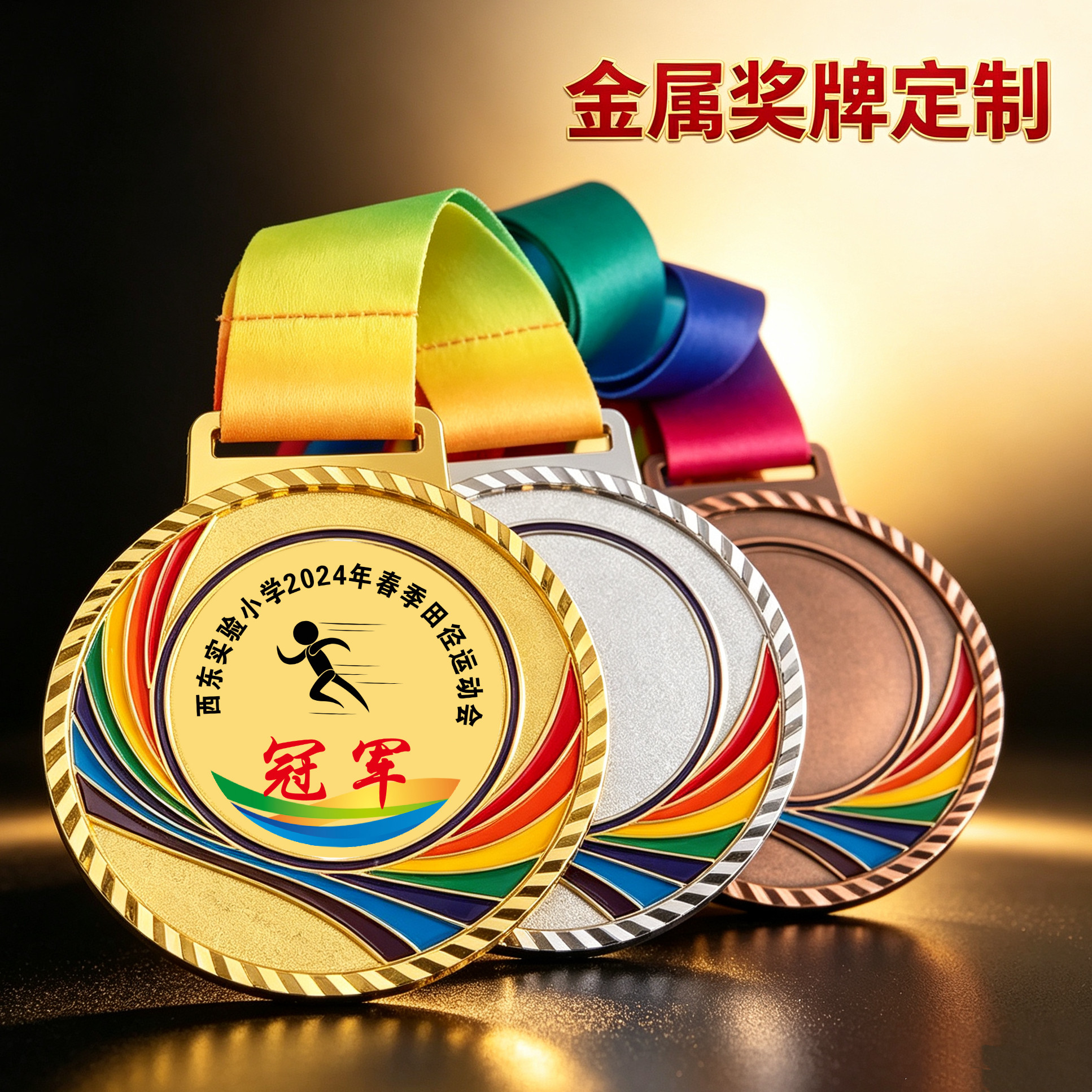 金属奖牌制作马拉松田径赛事纪念奖章幼儿园运动会儿童奖品挂牌