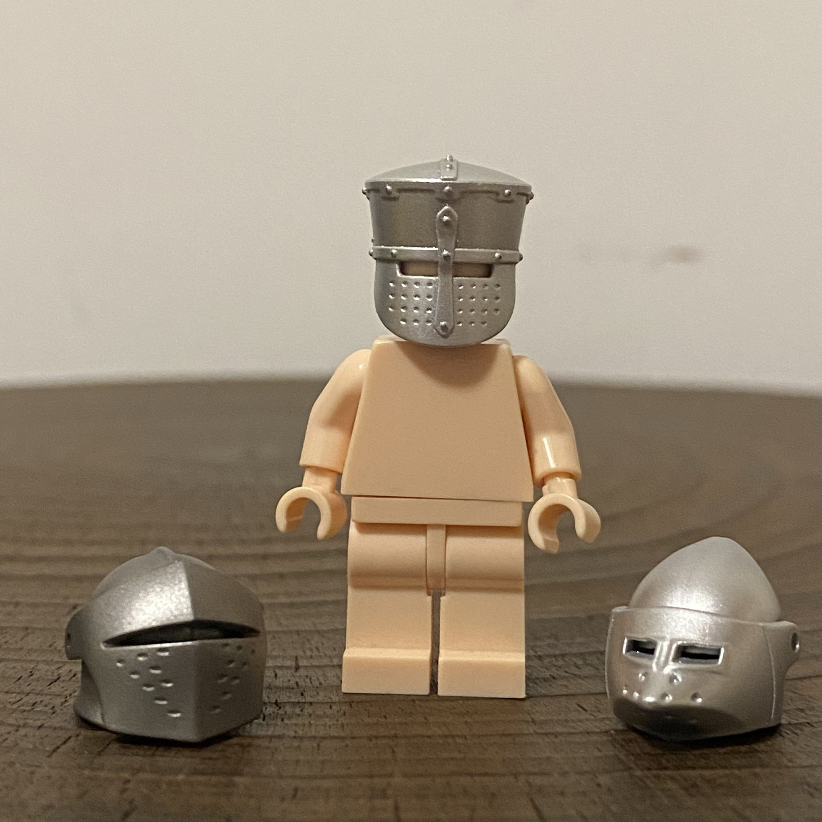 中古积木 Moc  中世纪骑士 链甲头盔  配件积木零件玩具