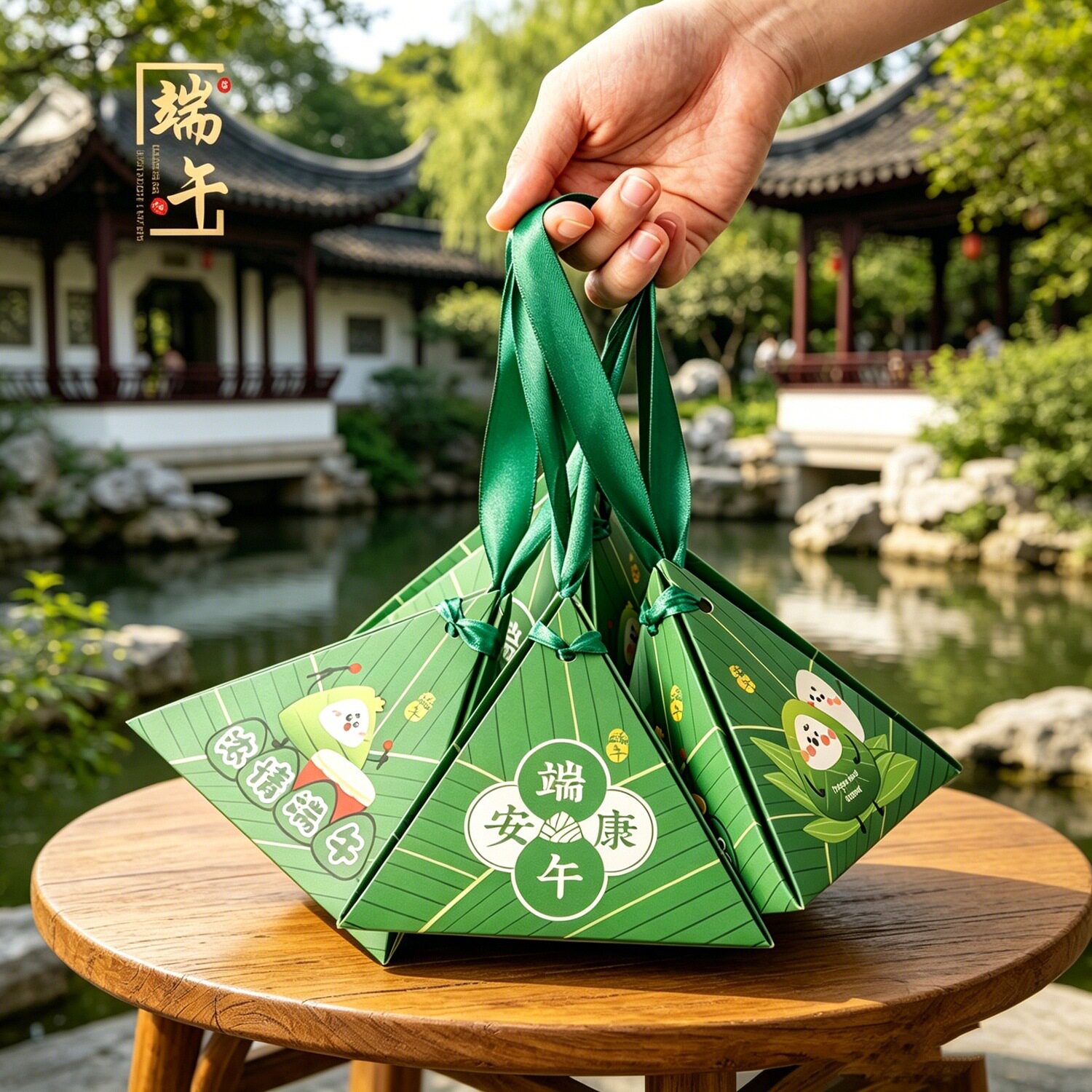 端午粽子礼盒单个装手提袋万事粽意礼袋企业团购批发包装盒空盒子图片