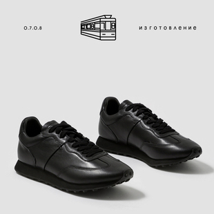 男休闲老爹鞋 北欧简约风 头层小牛皮男士 磨砂耐磨软底鞋 跑鞋