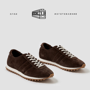 简约风 手工老爹鞋 男软底休闲复古德训鞋 丝感磨砂牛皮男士