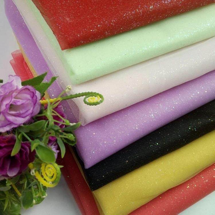 烫金闪亮片硬网纱服装布料舞台表演服蓬蓬裙婚纱礼服diy面料