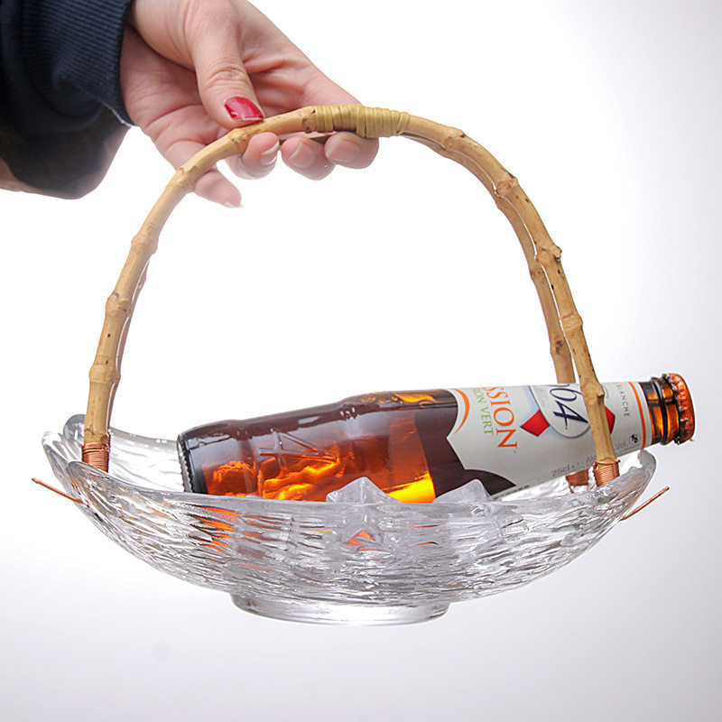 日式玻璃水果篮客厅零食盘家用收纳糖果盒创意茶几竹编提手干果盘,餐饮具,果盆/果盘/果篮,淘宝优惠券,粉丝福利购,淘宝优惠卷