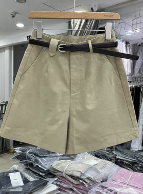 ICCIICC四分工装休闲西装短裤女夏季2025新款阔腿中裤C237L03605