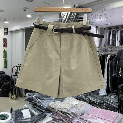 ICCIICC四分工装休闲西装短裤女夏季2025新款阔腿中裤C237L03605