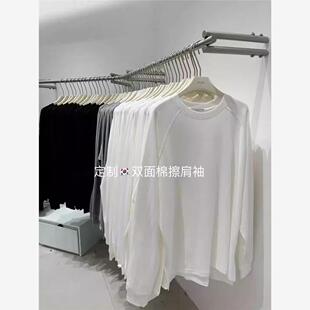 闰熙runxi3916侧开衩中长款遮臀长袖T恤春秋休闲宽松下衣失踪上衣
