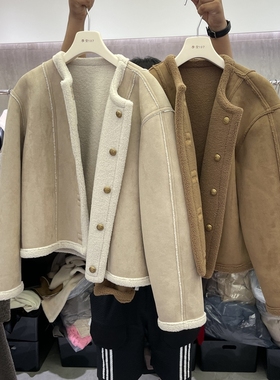 摩登mdeng双面穿羊羔毛加厚机车服外套女2025冬季上衣73650