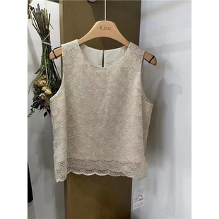 高级感重工钉珠亮片波光粼粼无袖 轻奢洋气减龄上衣 背心女夏季 新款