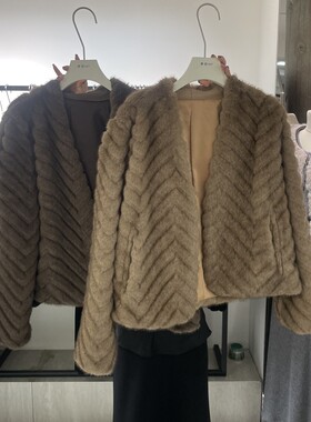 摩登mdeng冬季2025新款韩版气质皮草水貂毛短款外套73666