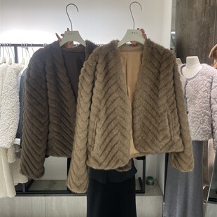 气质皮草水貂毛短款 韩版 外套73666 2025新款 摩登mdeng冬季