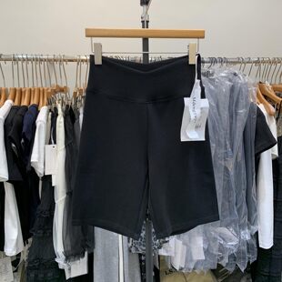 摩登MDENG高腰弹力紧身裤 休闲运动骑行裤 女瑜伽健身中裤 2K163 短裤