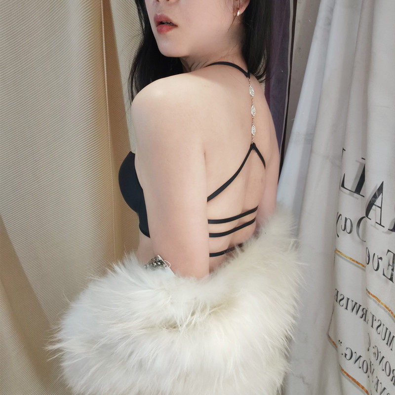 2022新款无痕前扣内衣调整型聚拢细带交叉美背带钻文胸内衣挂脖式