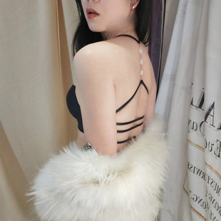 2022新款无痕前扣内衣调整型聚拢细带交叉美背带钻文胸内衣挂脖式