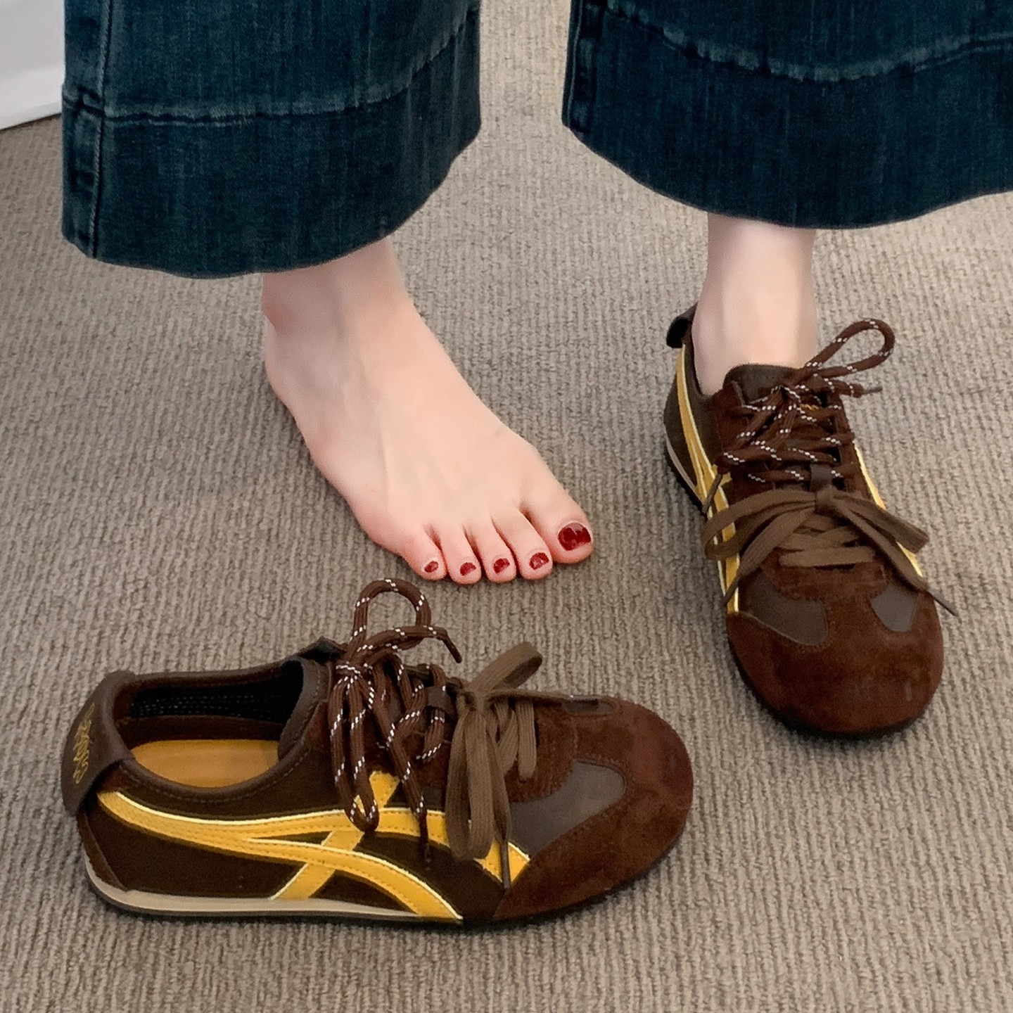 复古撞色德训鞋时尚阿甘休闲鞋女