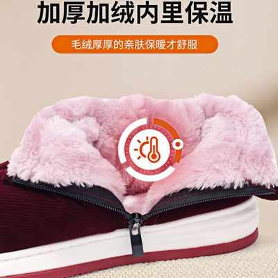 棉鞋女款冬季2023新款加绒加厚可外穿保暖防滑爸爸妈妈鞋女士居家