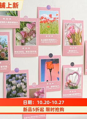 ins风郁金香励志文字卡片