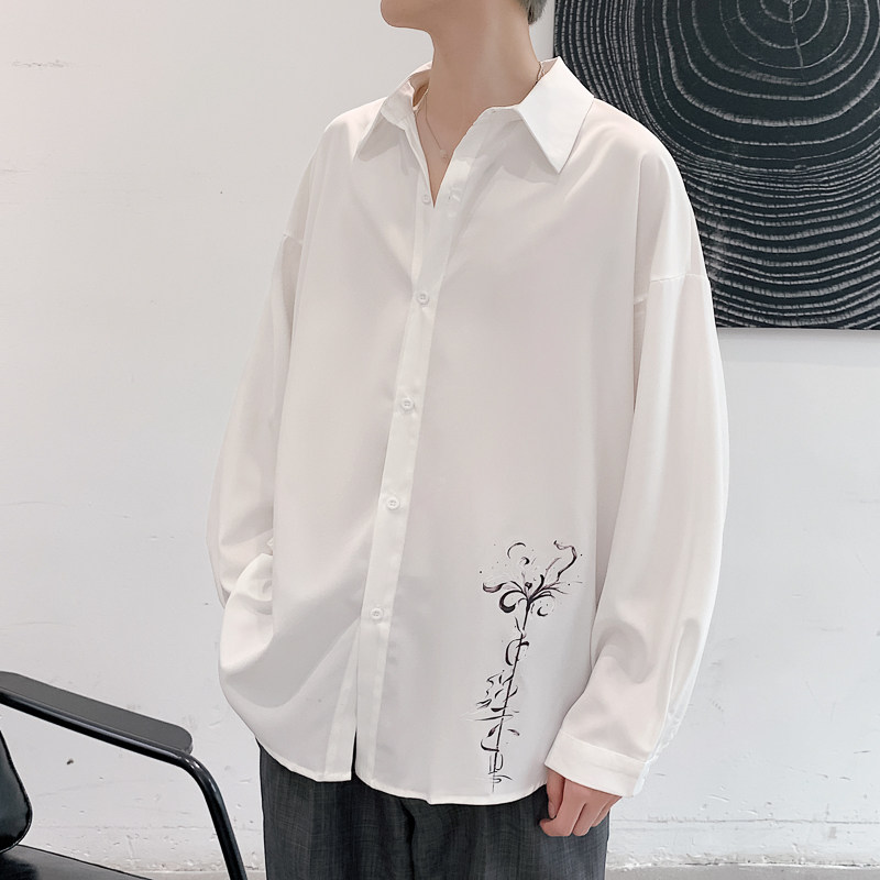 秋季潮新款宽松慵懒风白色衬衫设计感XZ517A-1-CS801-P48控58图片