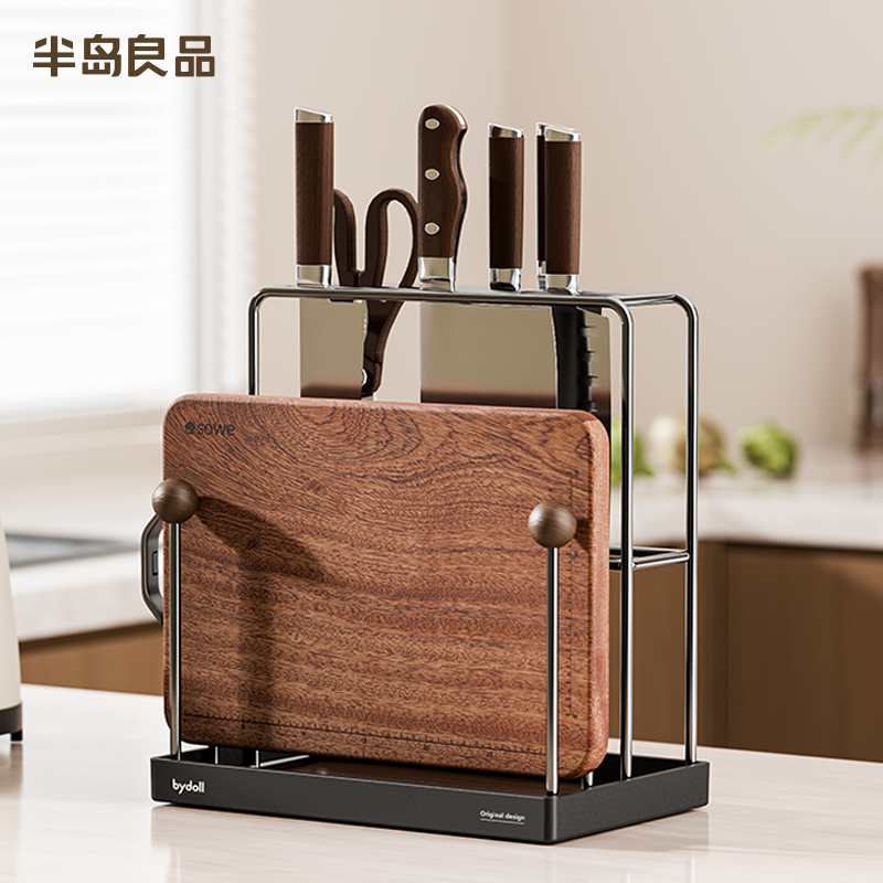 厨房刀架置物架刀具收纳架菜刀菜板架一体台面款多功能2025新款