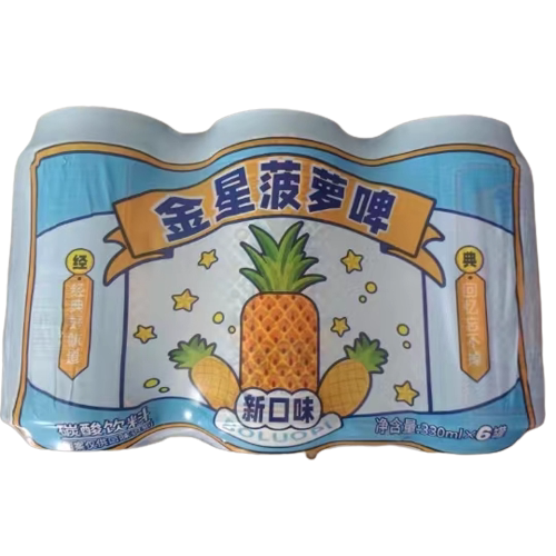 金星菠萝啤330ml*24罐新一代果味饮料金星果园郑州市区3环内包邮