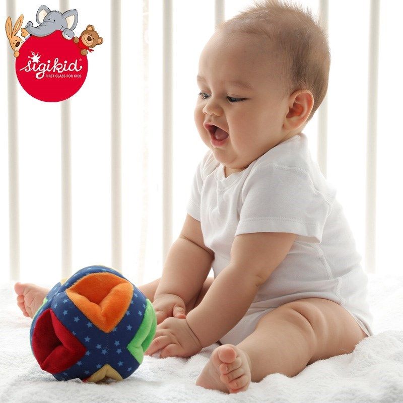 德国sigikid 婴幼儿手抓毛绒玩具球宝宝启蒙安抚手摇铃玩偶可啃咬