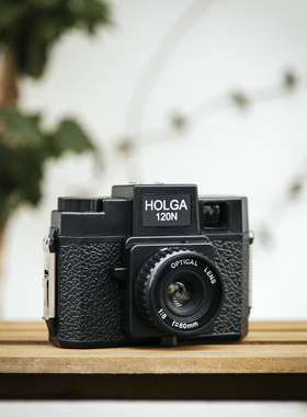 Holga 彩色相机 120N漏光大师黑色塑料树脂镜头可接彩闪 复古相机