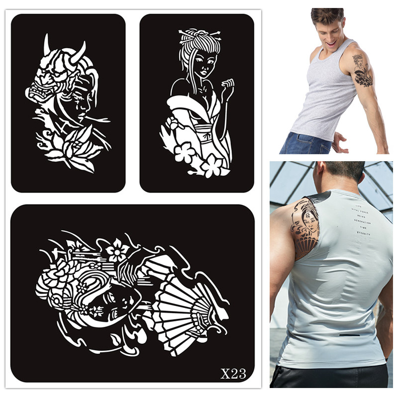 买2送2半永久小纹身模板纹绣韩式手指英文字母新图案镂空模版图册