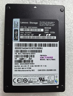 MZILT960HBHQ PM1645A 000V3 4XB7A60800 硬盘 联想 02JH591 800G