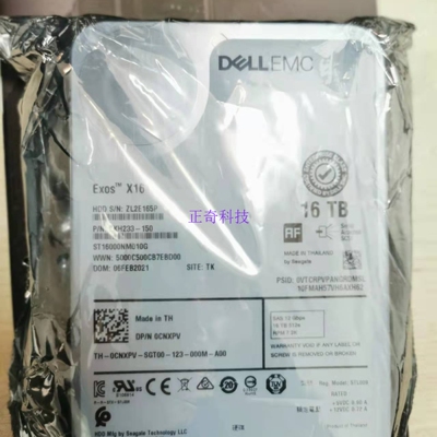Dell戴尔 ST16000NM010G 16T 7.2K SAS 3.5 12Gb 512e 0CNXPV硬盘