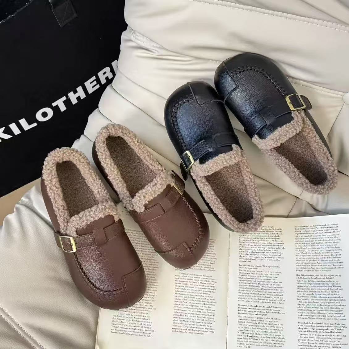 防滑保暖妈妈鞋冬季加绒秋冬奶奶鞋软底中老年舒适一脚蹬老人鞋女