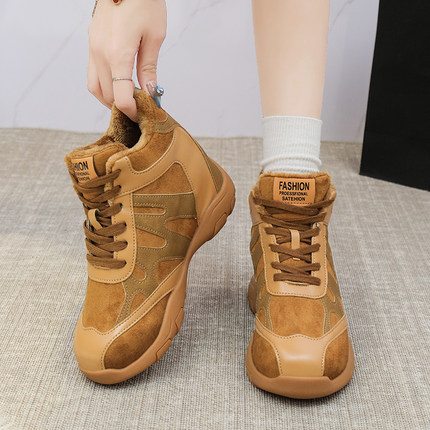 复古德训鞋女2025秋冬新款轻便软底休闲跑步鞋9cm厚底内增高女鞋