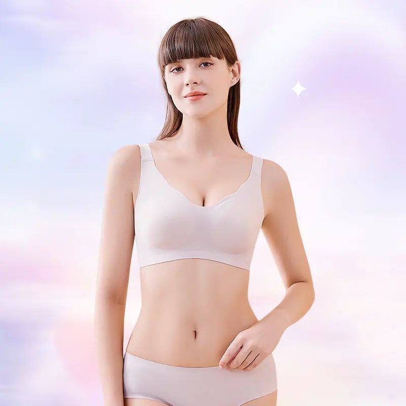 朵可秀品无钢圈一片式无痕内衣新款轻语款防滑肩带收副乳聚拢胸罩