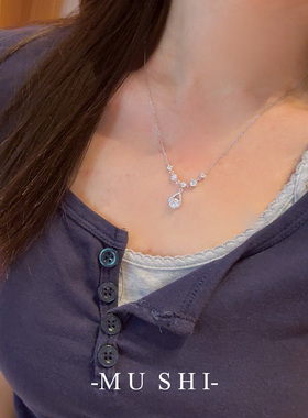 鱼人之泪项链女通体s925纯银超闪