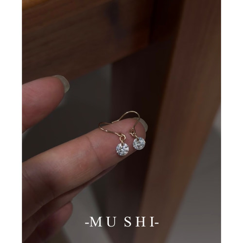 S925银镀14K金极简超闪耳钩
